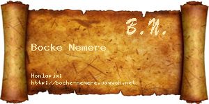 Bocke Nemere névjegykártya